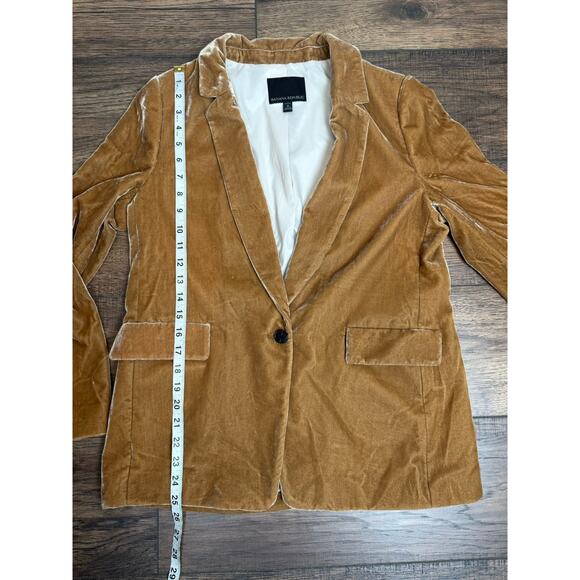Banana Republic Velvet Blazer Business One Button Preppy Jacket Women’s 8P Gold - Picture 6 of 8